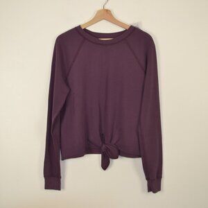 Abercrombie & Fitch Crewneck Pullover Tie Hem Womens M Sweatshirt Purple Cropped